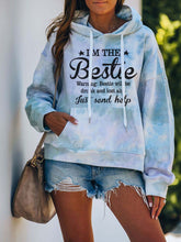 Load image into Gallery viewer, Eu sou o melhor aviso: Bestie vai ficar bêbado e se perder. Basta enviar ajuda com capuz com estampa Tie-dye
