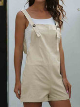 Load image into Gallery viewer, Casual cotton and linen shorts with pocket buttons
