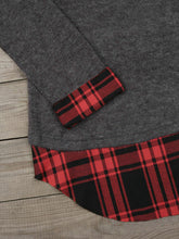 Load image into Gallery viewer, Camiseta feminina de costura xadrez feliz natal
