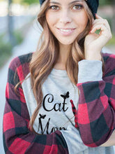 Load image into Gallery viewer, Women's Cat &amp; Butterfly Panel Long Sleeve Top
