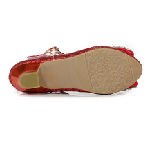 Load image into Gallery viewer, Girl's bow tie sequins shoes
