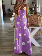 Load image into Gallery viewer, Women's Daisy Print Maxi Dress
