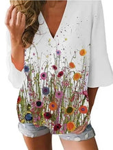 Load image into Gallery viewer, Women's 3/4 Sleeve Printed Casual T-Shirt
