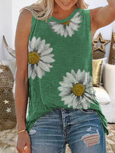 Load image into Gallery viewer, Floral Print Round Neck Sleeveless Summer Vest
