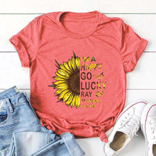 Load image into Gallery viewer, I AM HAPPY Sunflower Print T-Shirts
