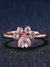 Load image into Gallery viewer, Anel de diamante rosa estampado em ouro rosa

