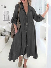 Load image into Gallery viewer, Vestido camisero largo irregular para mujer
