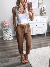 Load image into Gallery viewer, Shorts soltos de algodão liso feminino
