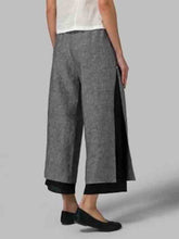 Load image into Gallery viewer, Casual cotton and linen trousers Wide leg trousers
