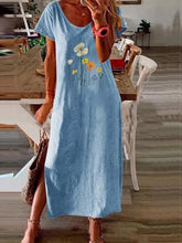 Load image into Gallery viewer, Vestido feminino de manga curta com estampa borboleta
