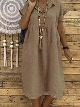 Load image into Gallery viewer, Vestido de renda de algodão cor sólida plus size
