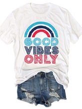 Load image into Gallery viewer, Dia da Independência Good Vibes impresso apenas camiseta casual
