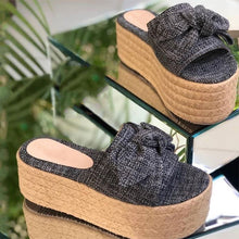 Load image into Gallery viewer, Women's Bow Platform Slippers
