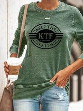 Load image into Gallery viewer, MANTENHA O KTF 2 TIMOTHY 4: 7 FE Camiseta Letter Print para mulheres
