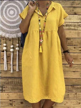 Load image into Gallery viewer, Vestido de renda de algodão cor sólida plus size
