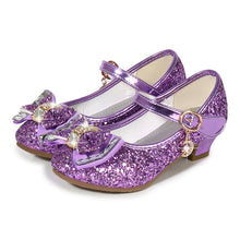 Load image into Gallery viewer, Girl's bow tie sequins shoes
