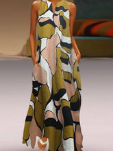 Load image into Gallery viewer, Vestido con cuello de pico y estampado en contraste para mujer
