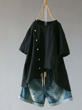 Load image into Gallery viewer, Camisa de algodón con botones irregulares
