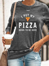 Load image into Gallery viewer, Sudadera para mujer Eu coloquei minha pizza para estar aqui

