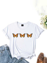 Load image into Gallery viewer, Fashion butterfly print T-shirt
