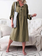 Load image into Gallery viewer, Vestido midi com botão solto feminino europeu e americano

