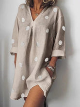Load image into Gallery viewer, Women's Polka Dot Cotton Loose Dress
