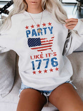 Load image into Gallery viewer, PARTY LIKE IT'S 1776 American Flag Print Sweatshirt for Women

