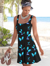 Load image into Gallery viewer, Vestido de playa con tirantes con estampado de mariposas para mujer
