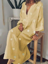 Load image into Gallery viewer, Vestido longo boêmio com estampa de margarida
