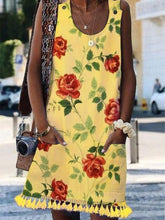 Load image into Gallery viewer, Vestido feminino com estampa de franjas e bolsos
