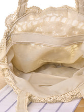 Load image into Gallery viewer, Bolso de playa de paja tejido a mano de crochet boho
