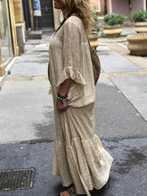 Load image into Gallery viewer, Vestido de borlas de algodón y lino para mujer
