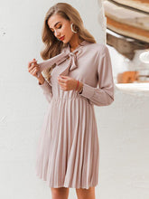 Load image into Gallery viewer, Chiffon Long Sleeves A Line Pure Color Dresses
