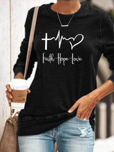 Load image into Gallery viewer, Camiseta de manga larga Faith Hope Love
