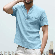 Load image into Gallery viewer, Camiseta casual masculina de linho
