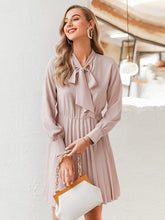 Load image into Gallery viewer, Chiffon Long Sleeves A Line Pure Color Dresses
