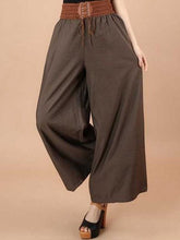 Load image into Gallery viewer, Calça casual feminina de linho de algodão com perna larga
