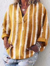 Load image into Gallery viewer, Camisa de algodão com listras soltas de moda feminina
