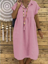 Load image into Gallery viewer, Vestido de renda de algodão cor sólida plus size
