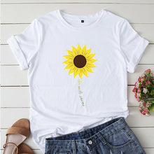 Load image into Gallery viewer, Sunflower print short sleeve t-shirts
