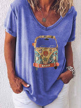 Load image into Gallery viewer, Camiseta estampada com decote em V
