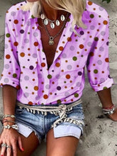 Load image into Gallery viewer, Women's polka dot V-neck shirt
