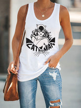 Load image into Gallery viewer, Colete sem mangas estampado feminino-gato
