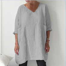 Load image into Gallery viewer, Women's Cotton Short Sleeve Loose Midi Dress
