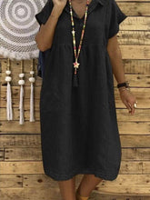 Load image into Gallery viewer, Vestido de renda de algodão cor sólida plus size
