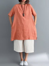 Load image into Gallery viewer, Short sleeve round neck tunic shirts
