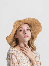 Load image into Gallery viewer, Wavy Plain Straw Hat for Women

