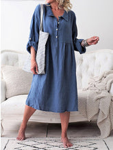 Load image into Gallery viewer, Vestido midi com botão solto feminino europeu e americano
