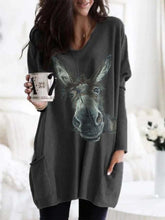 Load image into Gallery viewer, Camiseta feminina com burro pintado
