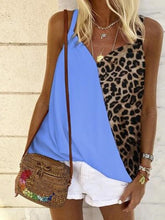 Load image into Gallery viewer, Casual tank top with leopard stitching
